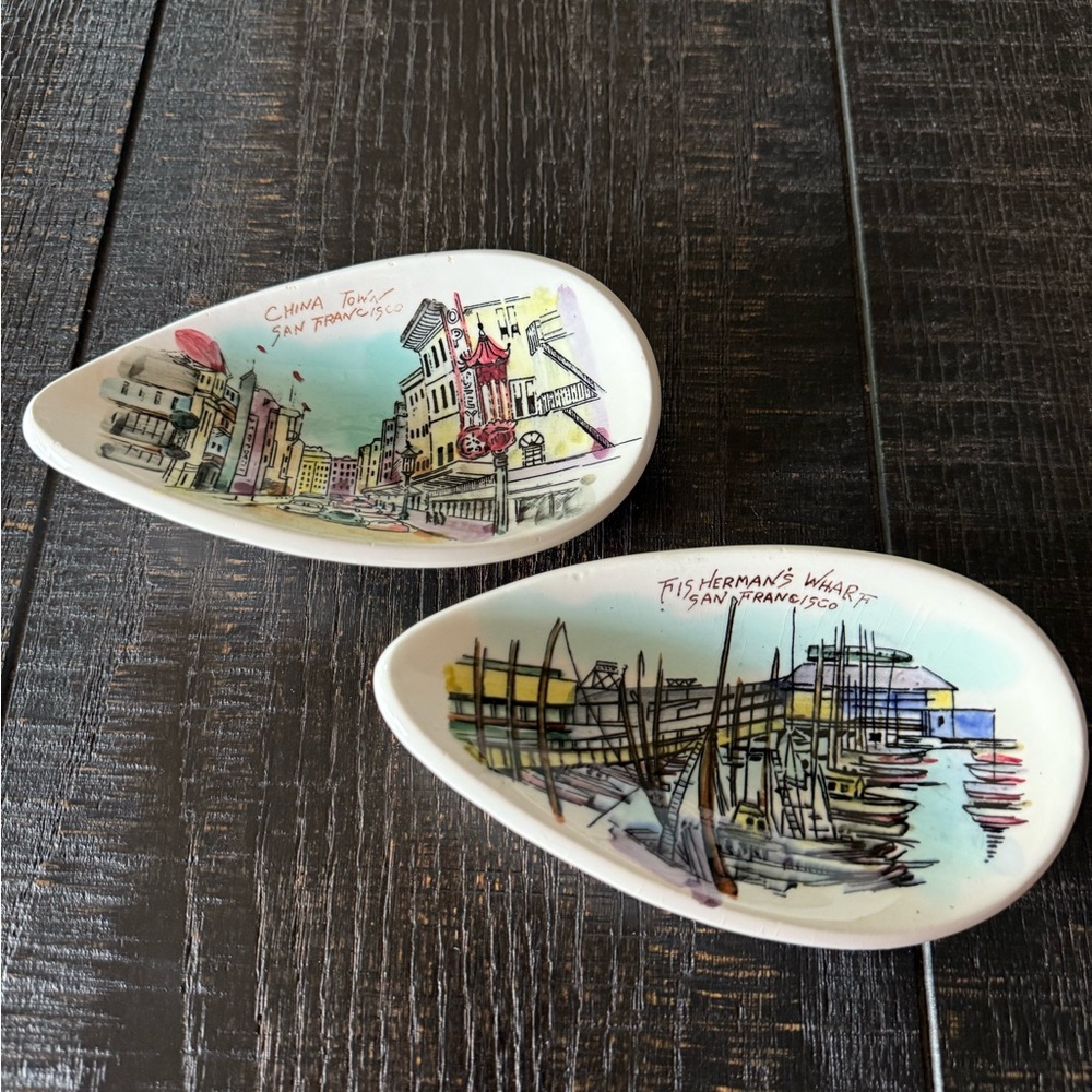 Vintage Hand Painted San Francisco Ceramic Dishes